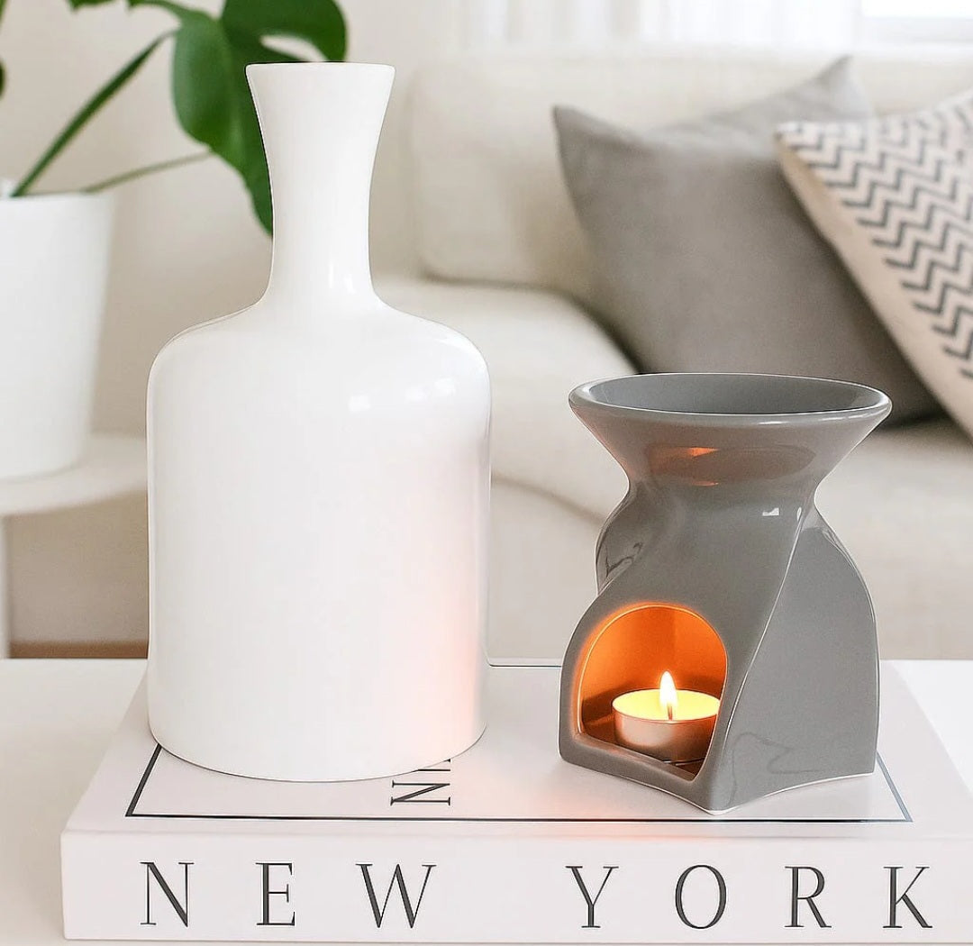 Grey Wax Burner Lyon